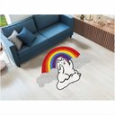 Ver imagem 1 de Tapete Capacho Gato no Arco Iris Lgbt 80x55 Cm no Formato.:verde Piscina