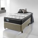 Ver imagem 2 de Cama Box Solteiro 88x188 Courino Linho Bege com Colchão Mola Verticoil