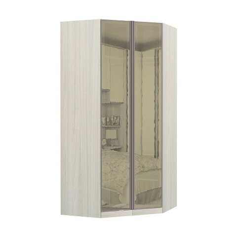 Guarda-roupa Solteiro Luciane Canto Closet Prime Plus 2 Portas Alumínio com Vidro Reflecta