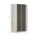 Ver imagem 3 de Guarda-roupa Solteiro Luciane Canto Closet Prime Plus 2 Portas Alumínio com Vidro Reflecta