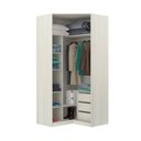 Ver imagem 2 de Guarda-roupa Solteiro Luciane Canto Closet Prime Plus 2 Portas Alumínio com Vidro Reflecta