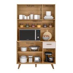 Armario Cozinha Livia com 6 Portas e 1 Gaveta Freijo Uv/off Acetinado - 3