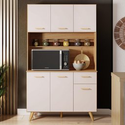 Armario Cozinha Livia com 6 Portas e 1 Gaveta Freijo Uv/off Acetinado - 2