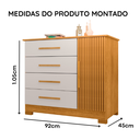 Ver imagem 4 de Cômoda Sapateira Malibú com Pés para Quarto 4 Gavetas e Porta com Prateleira em MDP - Frejó