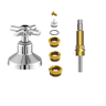 Kit Reparo Salva Registro Pressão Chuveiro 7x1 Universal C31:Amarelo/Cromado - 1