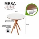 Ver imagem 4 de Mesa Redonda de Madeira - June de 80cm Cor Branca