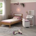 Ver imagem 2 de Cama de Solteiro para Colchão 88 X 188 Cm com Penteadeira 54cm e Puff Multimóveis Cr40121