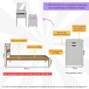 Ver imagem 3 de Cama de Solteiro para Colchão 88 X 188 Cm com Penteadeira 54cm e Puff Multimóveis Cr40121