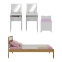 Ver imagem 5 de Cama de Solteiro para Colchão 88 X 188 Cm com Penteadeira 54cm e Puff Multimóveis Cr40121