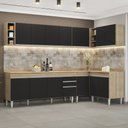 Ver imagem 2 de Armário de Cozinha Modulado de Canto 7 Peças Cp35 Balcão com Tampo Castanho/preto - Lumil Lumil Móve
