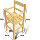 Ver imagem 4 de Cadeira Papinha para Bebê com Trava Fixa em Madeira Maciça - Cru