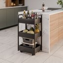 Ver imagem 2 de Fruteira Carrinho Preto Industrial Base de Ferro Preto - Vallisa Decor