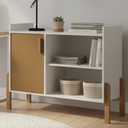 Ver imagem 1 de Buffet Aparador/Armário MDP Luxor Cantinho Compacto Multiuso:Nature/Offwhite