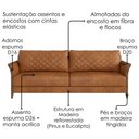 Ver imagem 5 de Sofa 2 Lugares Ambar 165 cm Braços Pes em Madeira Courino Tcs 727 Moll