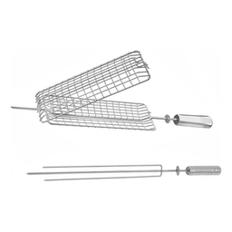 Kit Espeto Tridente + Esp. Grelha P/ Churrasqueira - 3