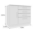 Ver imagem 3 de Cômoda com 1 Porta e 4 Gavetas 104cm Multimóveis CR35474 Neve
