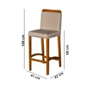 Ver mais imagens de Kit 3 Banquetas Dubai com Puxador em Madeira Maciça Reflorestada Moveis House Bege