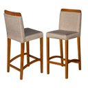 Ver imagem 3 de Kit 3 Banquetas Dubai com Puxador em Madeira Maciça Reflorestada Moveis House Bege