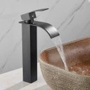 Ver mais imagens de Torneira Banheiro Cascata Misturador Monocomando Alta Preto Black
