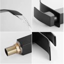 Ver imagem 7 de Torneira Banheiro Cascata Misturador Monocomando Alta Preto Black