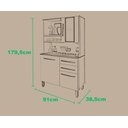 Ver imagem 4 de Armário Kit cozinha Kongo Moderno com vidro 3 gavetas + 2 portas cor Amêndoa amadeirado ultimas unid