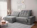 Ver imagem 1 de Sofá Thor 2,90cm com Super Pillow e Molas Ensacadas Veludocristal- Netsofas - Cinza