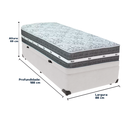 Ver imagem 3 de Cama Box Baú Branco e Colchão Black Graphite Molas Ensacadas Solteiro 88x188x32 Anjos