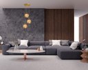 Ver imagem 3 de Pendente Moderno Dourado Globo Triplo P/ Sala Espaço Gourmet Arevo Iluminação Jabuticaba VIDRO ÂMBAR