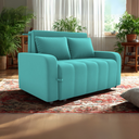 Ver mais imagens de Sofa Cama 2 Lugares 138 Cm Amora Veludo Deluxe Sofistic Verde Milani Store