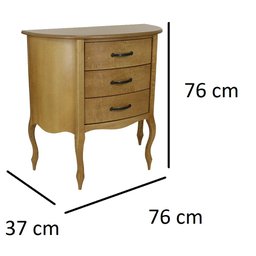 Kit 2 Aparador de Sala Pequeno Decorativo Pés Luiz XV Meia Lua Soberati - 6