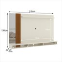 Ver imagem 3 de Painel Home Suspenso para Tv até 75 Polegadas Paris com Nichos Espelho e Ripado Lateral 218 Cm -