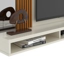 Ver imagem 5 de Painel Home Suspenso para Tv até 75 Polegadas Paris com Nichos Espelho e Ripado Lateral 218 Cm -