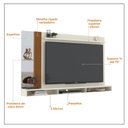 Ver imagem 4 de Painel Home Suspenso para Tv até 75 Polegadas Paris com Nichos Espelho e Ripado Lateral 218 Cm -