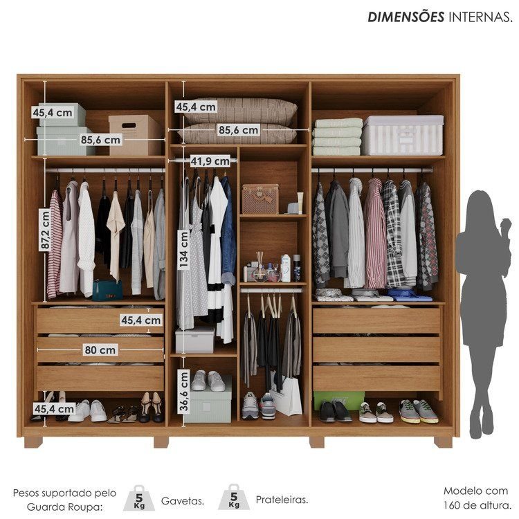 Conjunto Guarda-Roupa Casal 6 Portas 6 Gavetas Cômoda 8 Gavetas