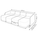 Ver imagem 4 de Sofá Cama Modulado Retrátil e Reclinável Decorativo Varsóvia 436cm Bouclê Bege G33 - Gran Belo