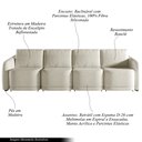 Ver imagem 3 de Sofá Cama Modulado Retrátil e Reclinável Decorativo Varsóvia 436cm Bouclê Bege G33 - Gran Belo