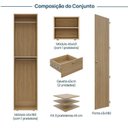 Ver imagem 3 de Guarda-Roupa 2 Módulos 1 Porta 3 Prateleiras 2 Gavetas Frame CabeCasa MadeiraOriginals