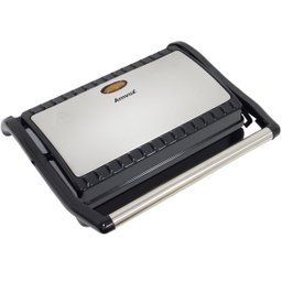 Sanduicheira e Grill Elétrica 800W Dupla Antiaderente Grelhados Amvox Ams 800 Inox AMS  (220V) - 1