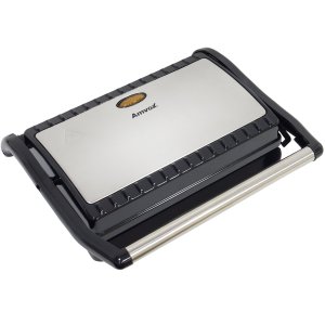 Sanduicheira e Grill Elétrica 800W Dupla Antiaderente Grelhados Amvox Ams 800 Inox AMS  (220V)