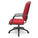 Ver imagem 4 de Cadeira de Escritório Giratória com Braço Preta Magno P03 Crepe Vermelho - Lyam Decor
