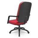 Ver imagem 5 de Cadeira de Escritório Giratória com Braço Preta Magno P03 Crepe Vermelho - Lyam Decor