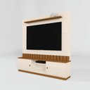 Ver imagem 6 de Home Florianópolis 1,75m Tvs 70'' Painel Nichos e Gavetas -off White / Amendoa