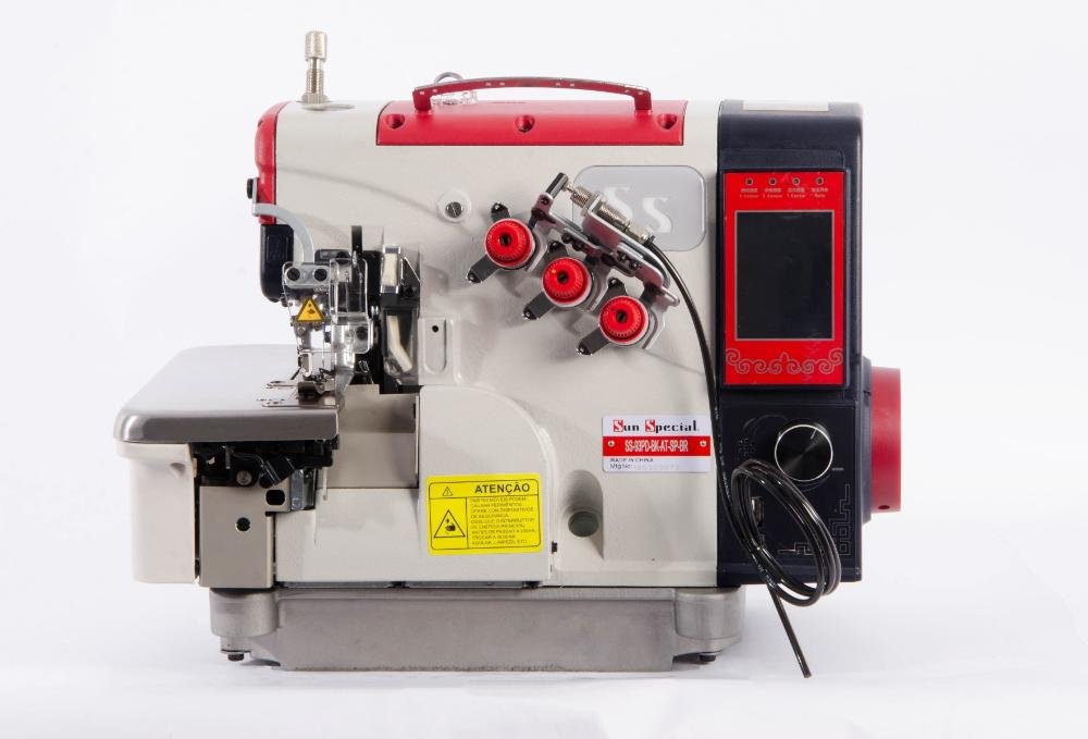 Máquina Costura Industrial Overlock Eletrônica Pneumática SS93-PD-BK-ST-ES - Sun Special 