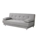 Ver imagem 7 de Sofá Cama 3 Lugares Casal Reclinável Suede com Almofadas Cinza