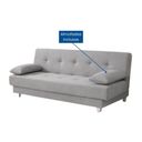 Ver imagem 5 de Sofá Cama 3 Lugares Casal Reclinável Suede com Almofadas Cinza