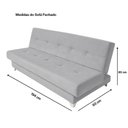 Ver imagem 6 de Sofá Cama 3 Lugares Casal Reclinável Suede com Almofadas Cinza
