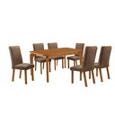 Ver imagem 2 de Mesa de Jantar Liz 180cm Tampo MDF Canto Copo Laminado com 6 Cadeiras Lira
