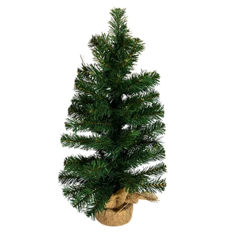 Árvore de Natal Verde 60cm com Base de Juta 68 Tips Florarte