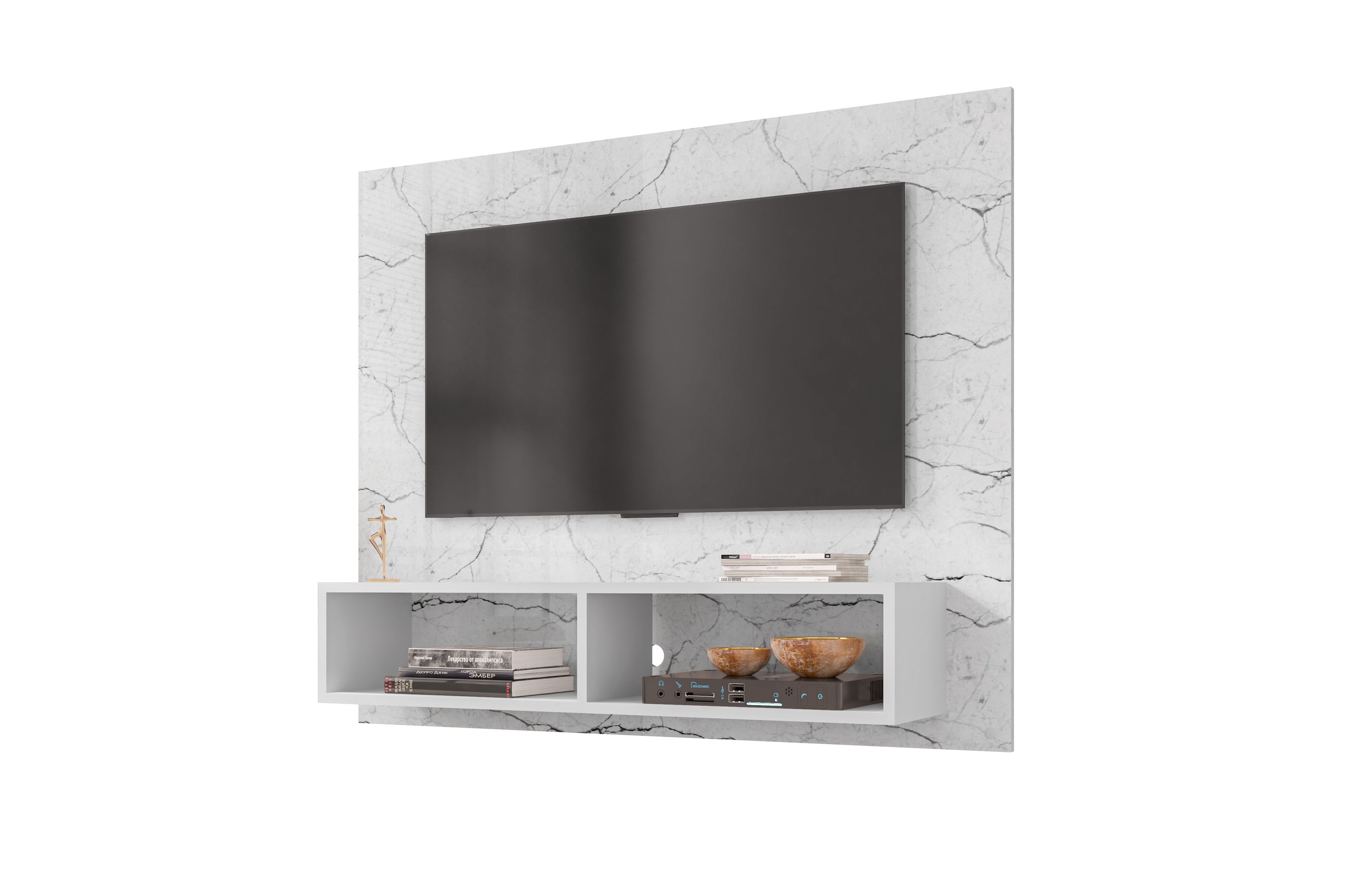 Painel para Tv até 43 Polegadas Viena Sala e Quarto Luxo Completo Moderno Rack Cor Branco