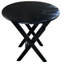 Ver imagem 2 de Conjunto Mesa Redondo 90cm Dobrável com 2 Cadeiras em Madeira Maciça - Preto